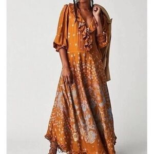 Free People Talsey Ruffle Maxi Dress